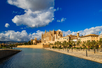 Palma de Mallorca, port marina Majorca Cathedral 