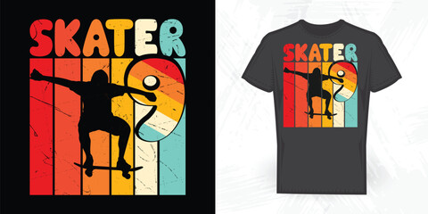 Obraz premium Funny Skating Lover Vintage Skate T-shirt Design 