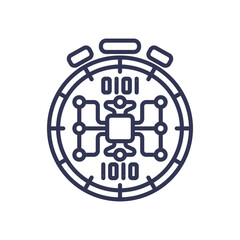 Stopwatch with circuit design symbolizes precision and timing in technology.