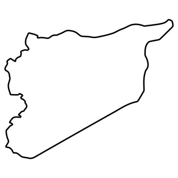 recommend clip art: Outline map of Syria, geographical border of Syria map shape
