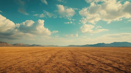 Expansive Desert Landscape Under a Cloudy Sky