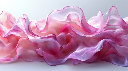 Flowing pink abstract fabric with delicate waves