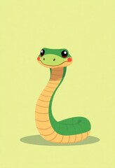 Naklejka premium Adorable Boa Constrictor Cartoon Flashcards Clipart Isolated on Soft Vibrant Color Background. Suitable for animal flashcard, alphabet flashcards, Montessori Flashcards