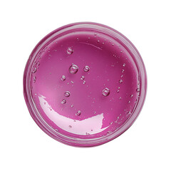 Sample of cosmetic gel on white background, top view