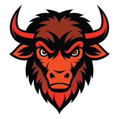 Fototapeta premium Minimalist Bull Logo in Black and White