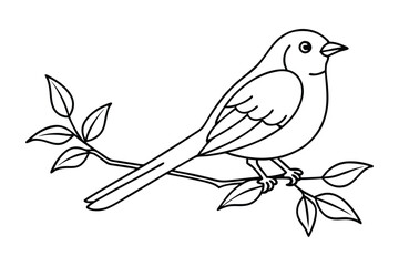 A small bird line art vector illustration1.eps