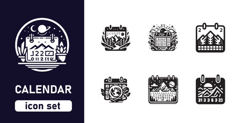 calendar icon set