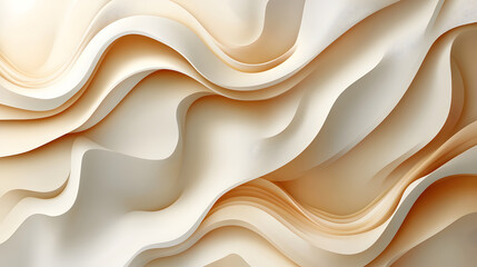 Elegant white and cream abstract vector art with flowing waves and curves