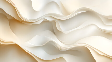 Obraz premium Soft cream and white abstract waves create serene and elegant background