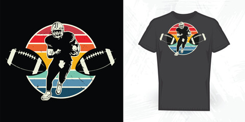 Funny American Football Player Vintage Soccer T-shirt Design