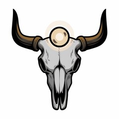 Fototapeta premium Majestic Bull Skull with Central Ornate Design