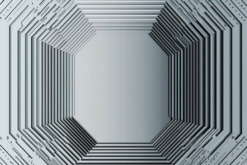 Close-up of a reflective metallic circuit board showcasing intricate patterns and electronic connections, symbolizing technology, innovation, and futuristic design.