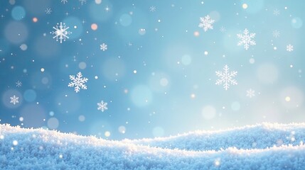 Serene Winter Wonderland A Peaceful Snowdrift Scene with Falling Snowflakes and Soft Bokeh Lights