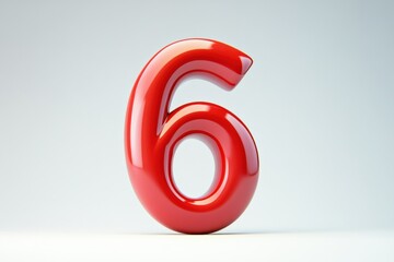 a bold red number 6 in 3D