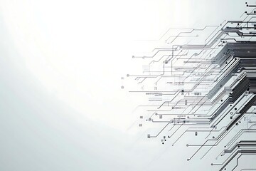 Close-up of a reflective metallic circuit board showcasing intricate patterns and electronic connections, symbolizing technology, innovation, and futuristic design.