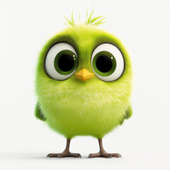 Photo of a kiwi bird, isolated on a white background, kiwi bird Generative AI