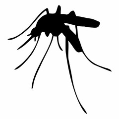 BLACK SILHOUETTE OF FLYING MOSQUITO