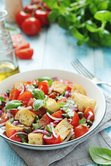 Panzanella salad, traditional dish of Italian cuisine	
