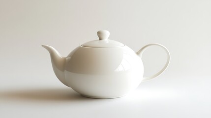 White ceramic teapot with loose tea on white surface 
