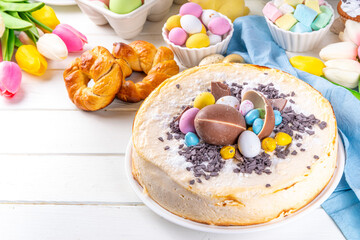 Obraz premium Homemade Easter cheesecake