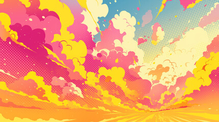 Bright abstract background in pop art comic style.
