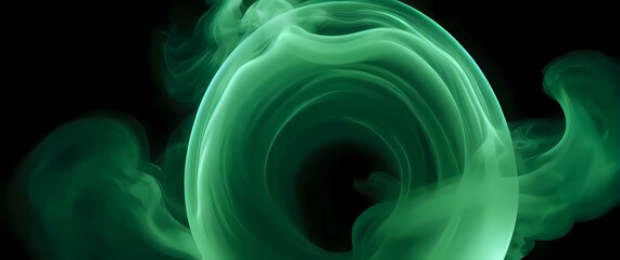 Chlorine gas diffusion captured in a transparent chamber its pale green mist swirling dynamically against a black background
