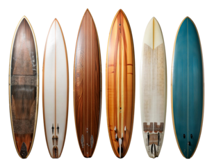 Retro Surfboards transparent background isolated