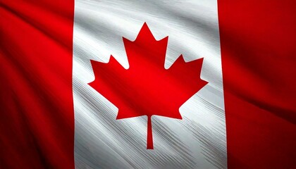 Canadian flag fluttering in the wind, 3D. For icons, logos and thumbnails.