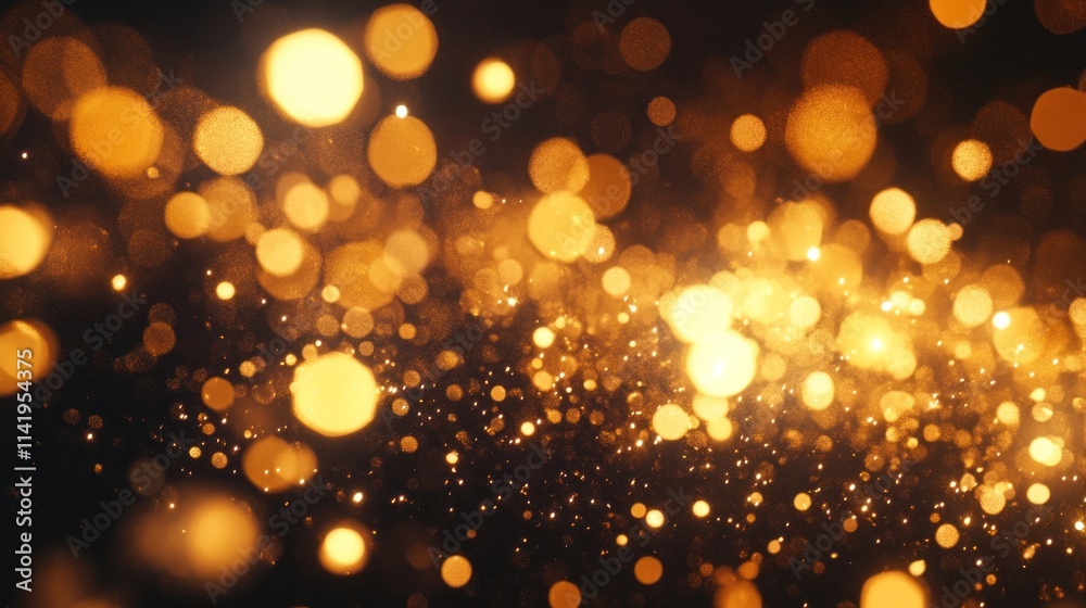 Aufkleber abstract bokeh golden lights with blurred effect.