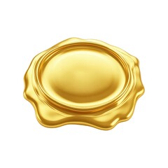 Golden Wax Seal, Blank Template for Luxury Branding, Isolated on White Background Cutout