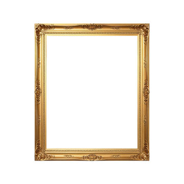 antique gold picture frame png