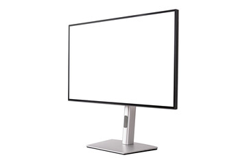 Smart monitor with blank screen isolated on white background.