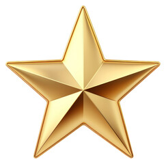 Obraz premium PNG 3d golden new year star symbol icon five-pointed.