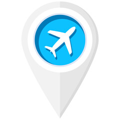 Airport Location Marker and Travel Destination Pin Icon