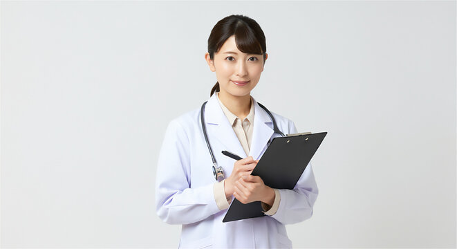 バインダーをもつ女医