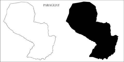 Paraguay Blank Map, Paraguay Map Outline Vector Images