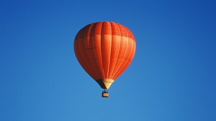 Fototapeta premium soaring hot air balloon in a clear blue sky, representing freedom, elevation, and achieving goals in a limitless horizon