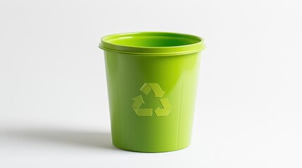 Vibrant Green Recycling Trash Can