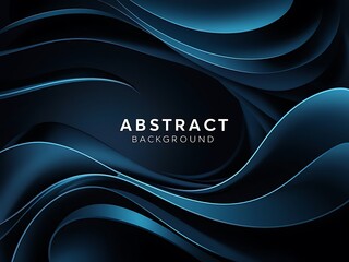 Abstract gradient background dark blue gradient color and wave line vector background illustration template for website banner poster backdrop
