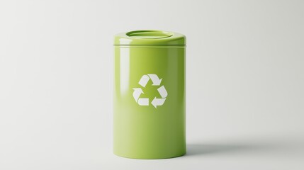 Green Recycling Bin in Modern Design