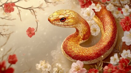 Obraz premium Golden snake