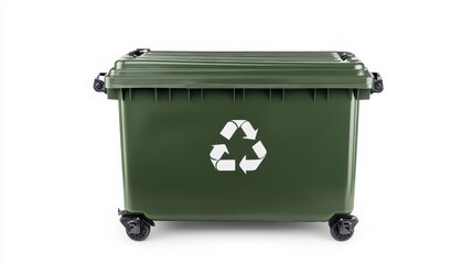 Modern Green Trash Container for Recycling