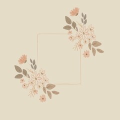 watercolour flower with circle o frame for printing, texture, fabric, invatation, wedding, coverlatter, cover wadding, wedding invitation,background