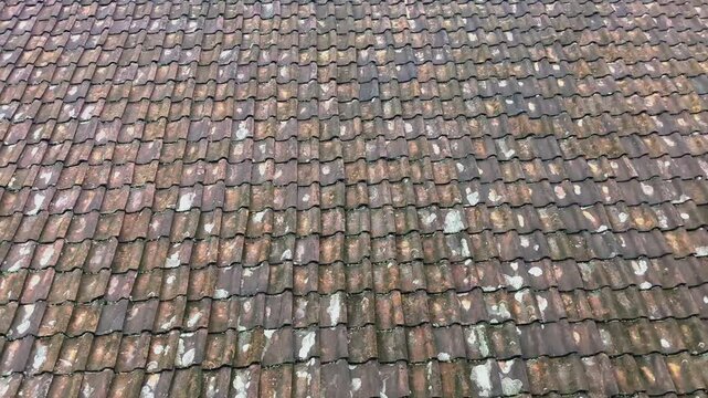Aged clay roof tiles