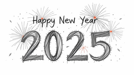 Happy New Year 2025 fireworks background