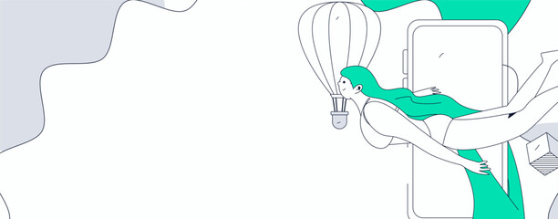 Holiday travel travel characters internet background vector hand drawn illustration
