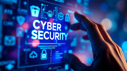 Cyber Security, Business Hand using Cyber Technologies, User privacy security and Encryption