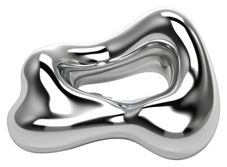 PNG Liquid sharp Chrome material silver jewelry shiny.