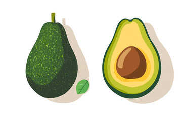 a avocado cut in half