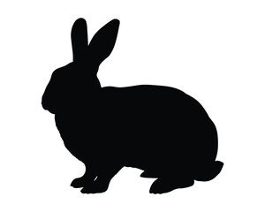 Rabbit vector silhouette illustration isolated on a white background